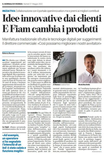 Il Giornale di Vicenza Fiam OI opportunity